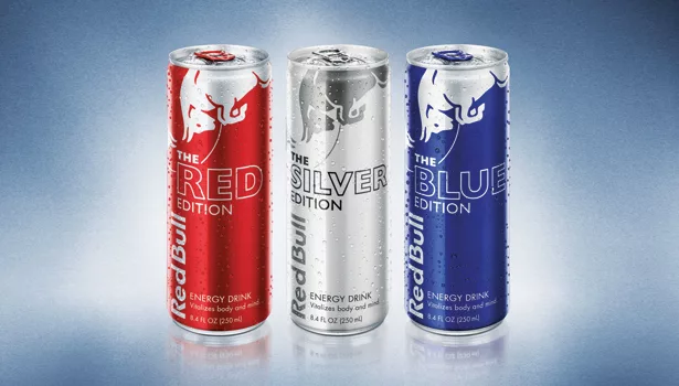 red bull red silver blue edition energy drink