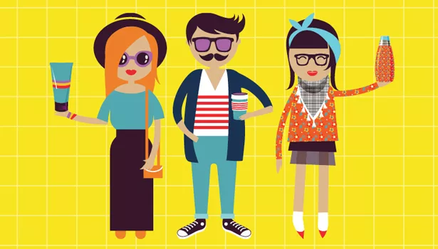 men woman graphics cartoon packaging branding