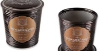 aquiesse candles packaging brown labels sandalwood vanille