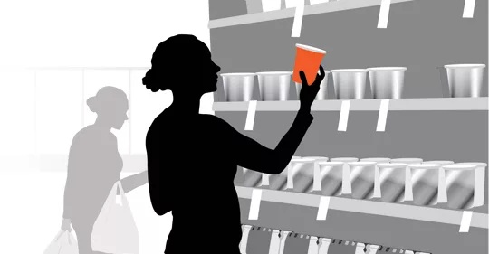 simple design graphic woman shopping