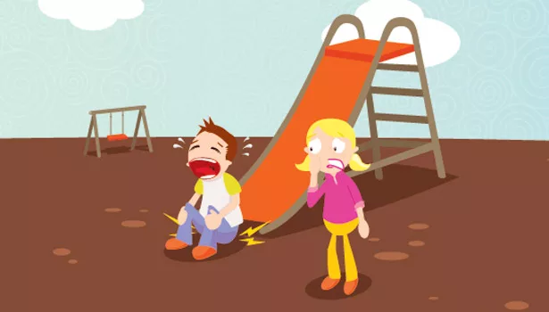 kids playing on playground cartoon