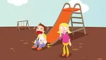 kids playing on playground cartoon