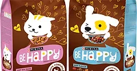 purina dog cat food treats packaging be happy