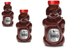 Honey Badger BBQ sauce packaging 