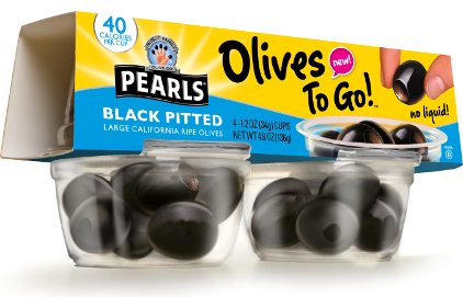 Single serve snacking olives