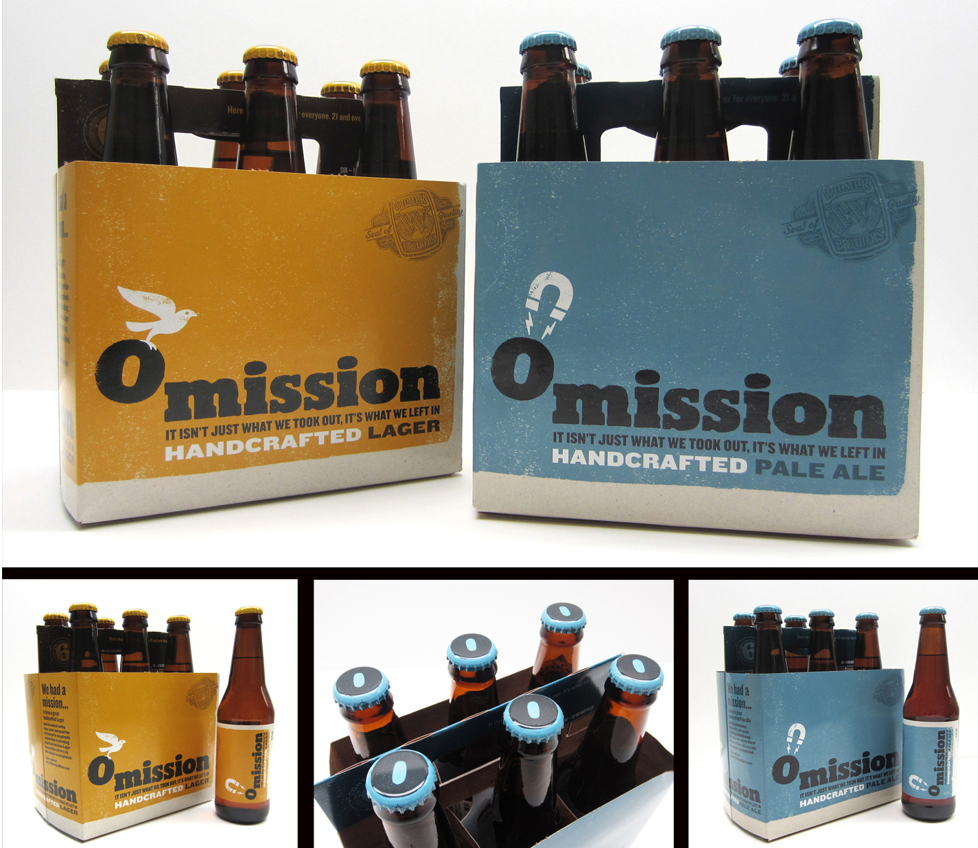 Omission craft beer uses design to show what's in and what out