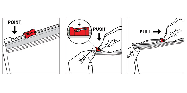 Child-Guard illustrated for child-resistant closure instructions