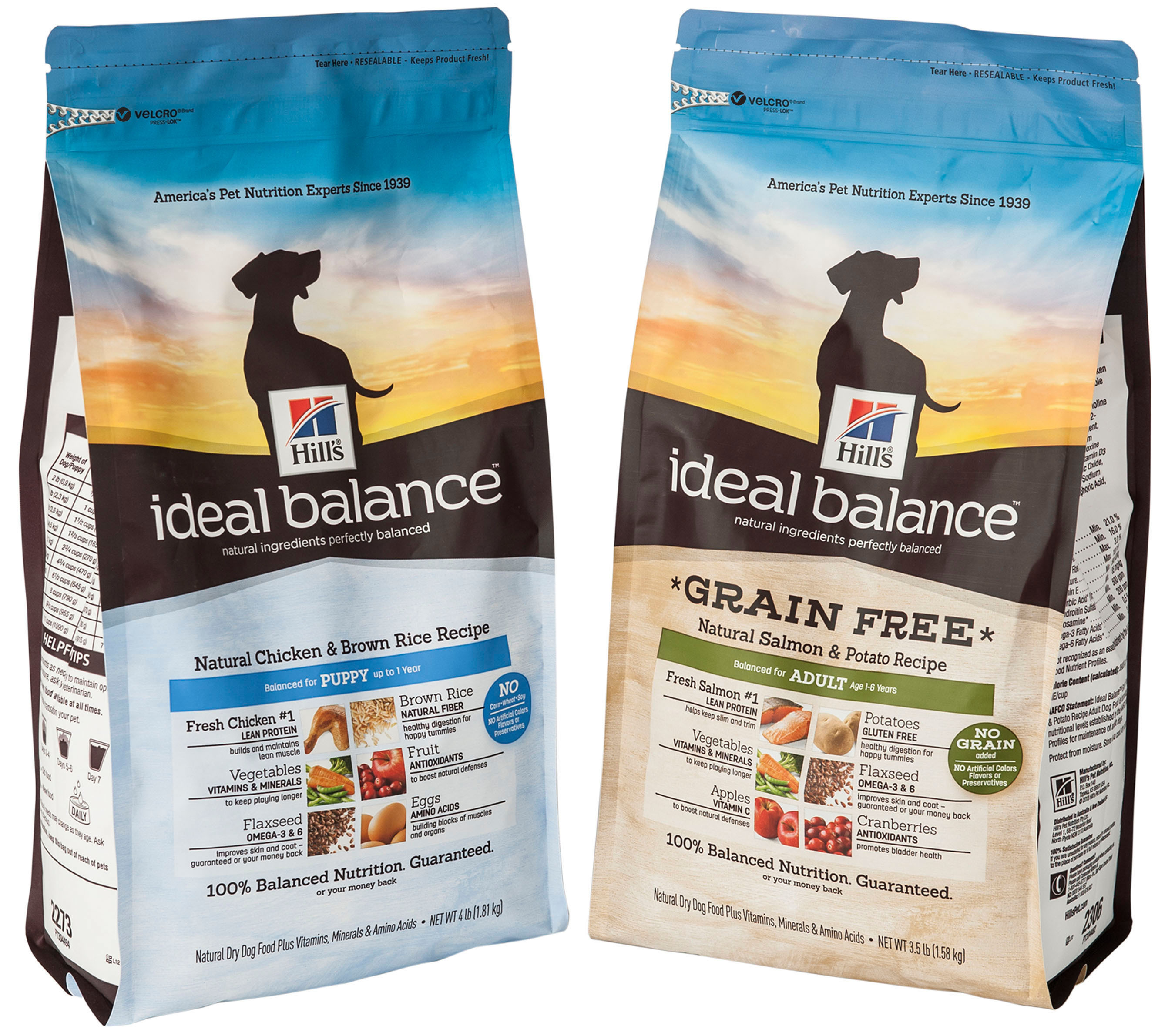 Velcro closure pet food package