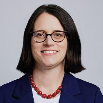 Kristen Edie, Director of Sustainability and Regulatory, Charter Next Generation. The 350x350 headshot is set against a gray background.