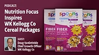 SPOONS cereal packages with podcast title and inset headshot of Doug VanDeVelde for podcast article.