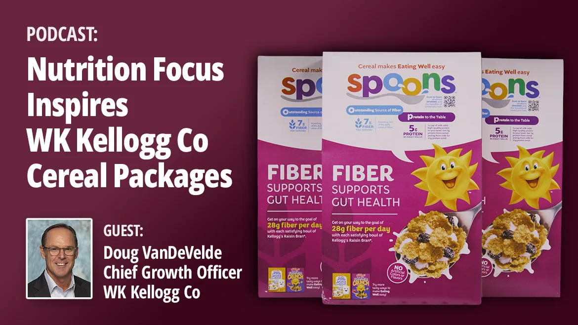 SPOONS cereal packages with podcast title and inset headshot of Doug VanDeVelde for podcast article.